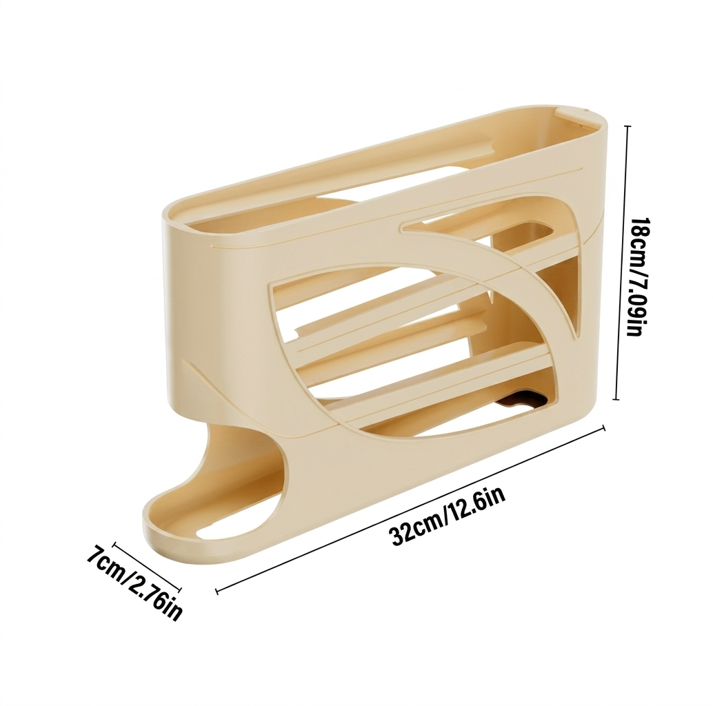 4-Tier Smart Rolling Egg Organizer - Space-Saving Design & Smooth Glide (30 Egg Capacity)